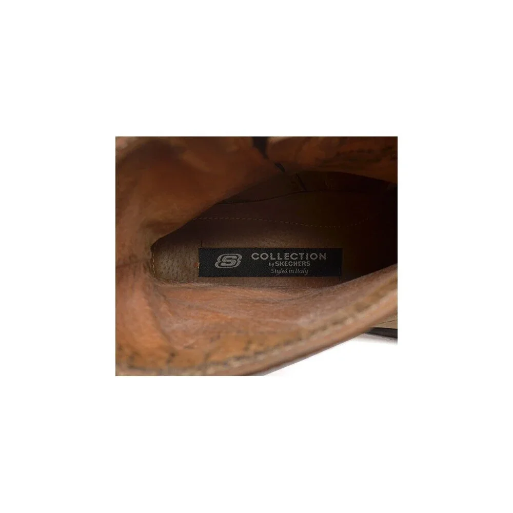 Men S COLLECTION by Skechers Tan Moto Biker Boots 9 M
